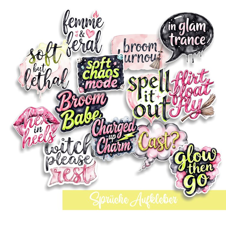 Aufkleber - Hexen Sprüche