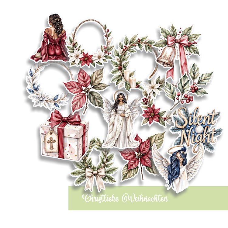 Aufkleber - Christliche Weihnachten