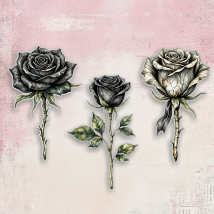 Sticker - Schwarze Rose