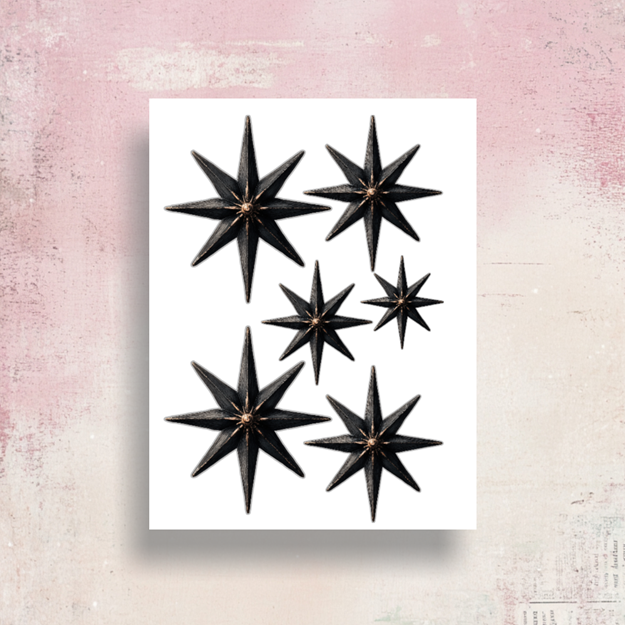 Sticker Bogen DIN A4 - Schwarzer Weihachtsstern – Bild 2