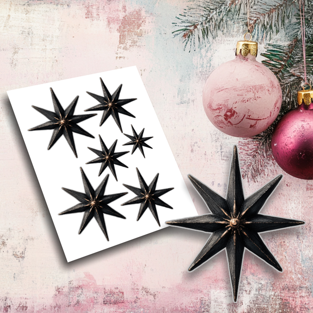 Sticker Bogen DIN A4 - Schwarzer Weihachtsstern – Bild 3