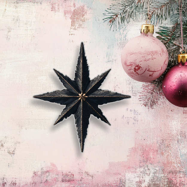 Sticker Bogen DIN A4 - Schwarzer Weihachtsstern 2
