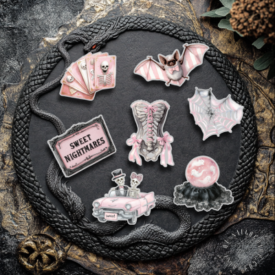 Sticker-Set - Ghost Gothic - 7 Stück