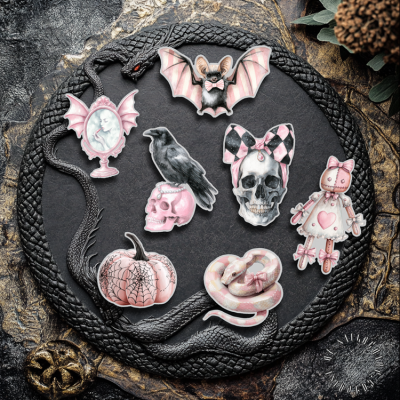 Sticker-Set - Ghost Rosa - 7 Stück