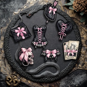 Sticker-Set - Gothic kokett - 7 Stück